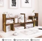 Jerry & Maggie - Desktop Organizer Office Storage Rack Adjustable Wood Display Shelf | Birthday Gifts - Toy - Home Decor | - Free Style Rotation Display - True Natural Stand Shelf White Wood Tone - Image 6
